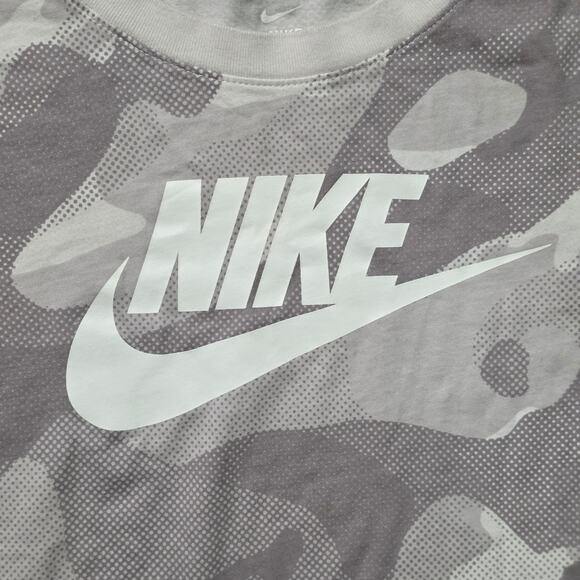 Nike Camo Long Sleeve Stretch T-Shirt Men’s XL Gray White Collar - Picture 2 of 4